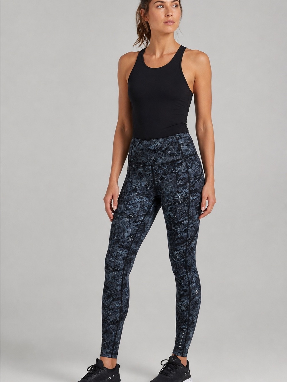 Lululemon Speed Tight IV Dandy Digie Porcelaine Black Leggings Size XS